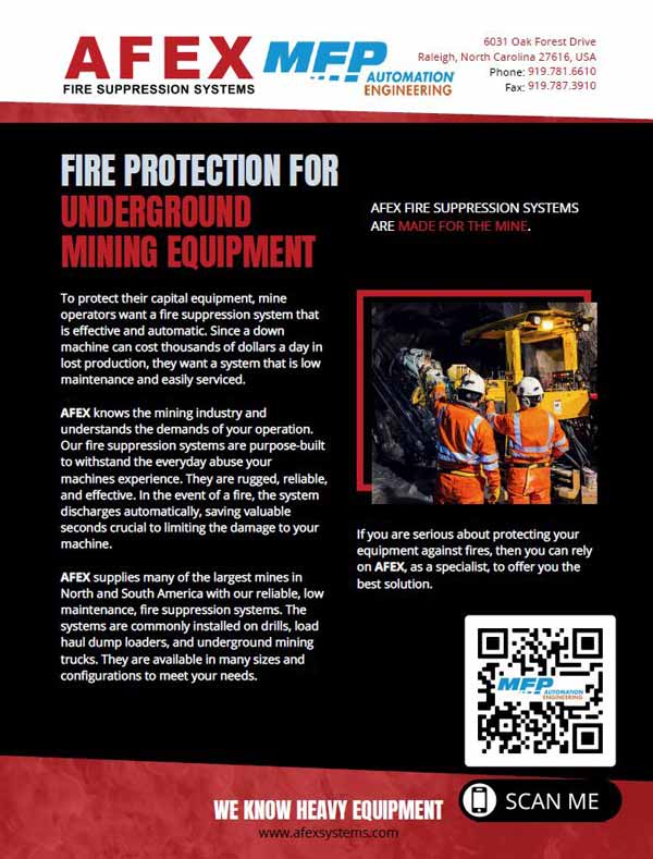 Afex Underground Mining Sales Fire Suppression