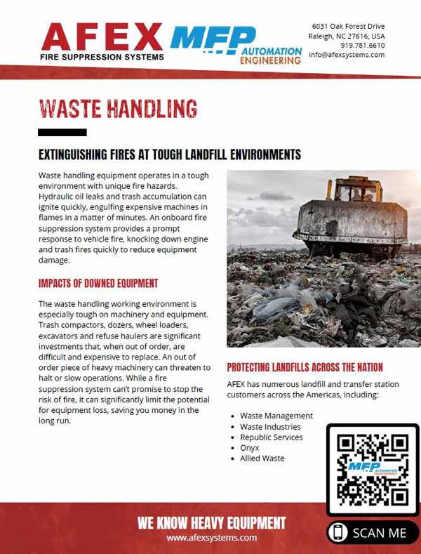 Afex Waste Handling Industry Fire Suppression
