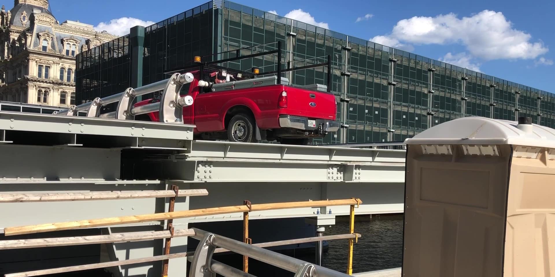 Michigan Street Bridge with Pickup Truck