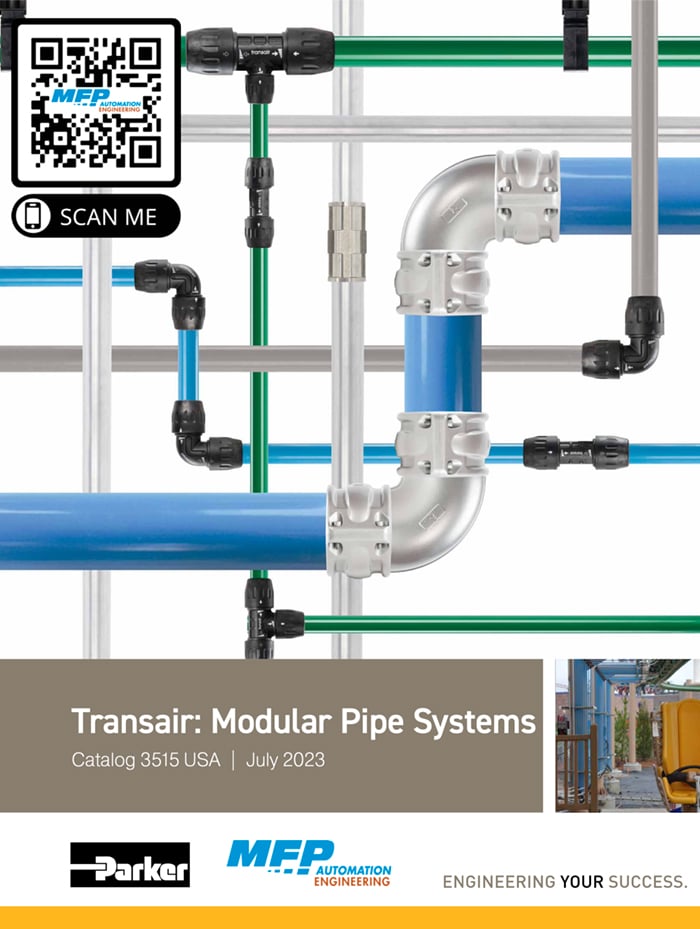 Transair Modular Pipe Systems Compressed Air Vacuum Inert Gas Catalog Literature